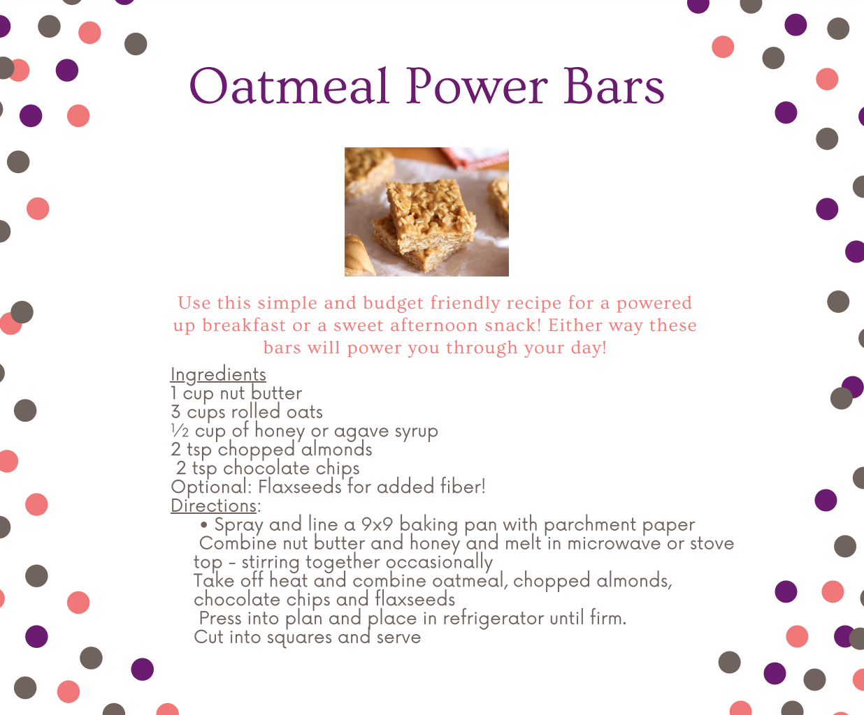 Oatmeal Power Bars
